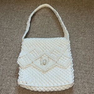 Vintage white crochet purse